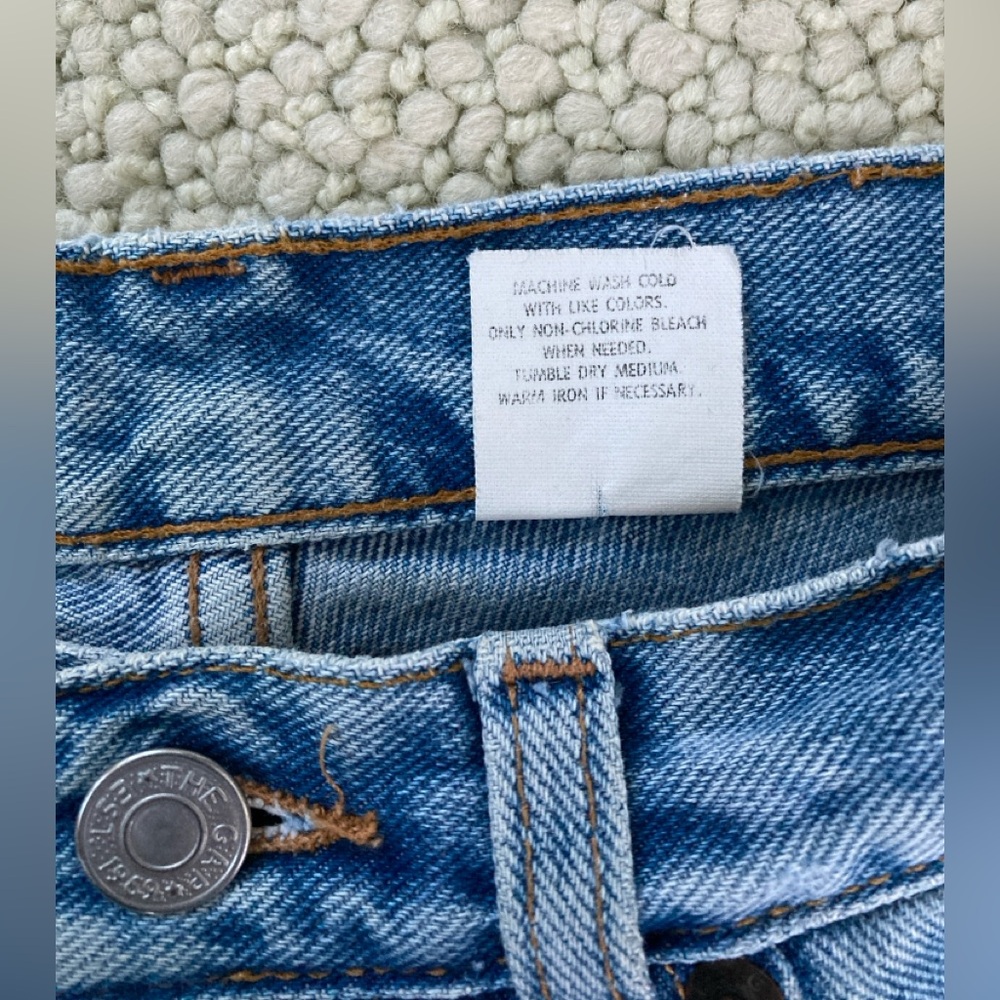 Gap Blue Jeans Button Fly, Straight Leg, Sz 8 Long, Vintage 90s - Picture 7 of 11